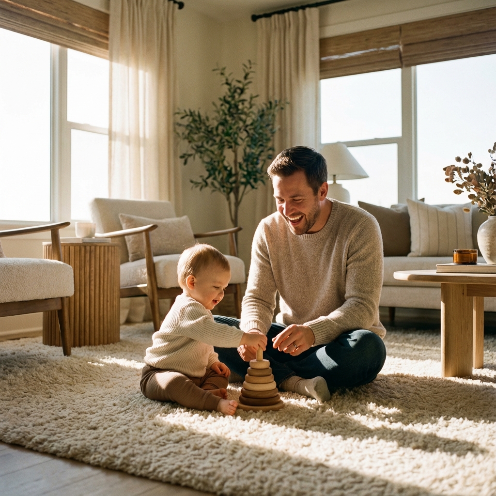 Vater spielt mit Kind